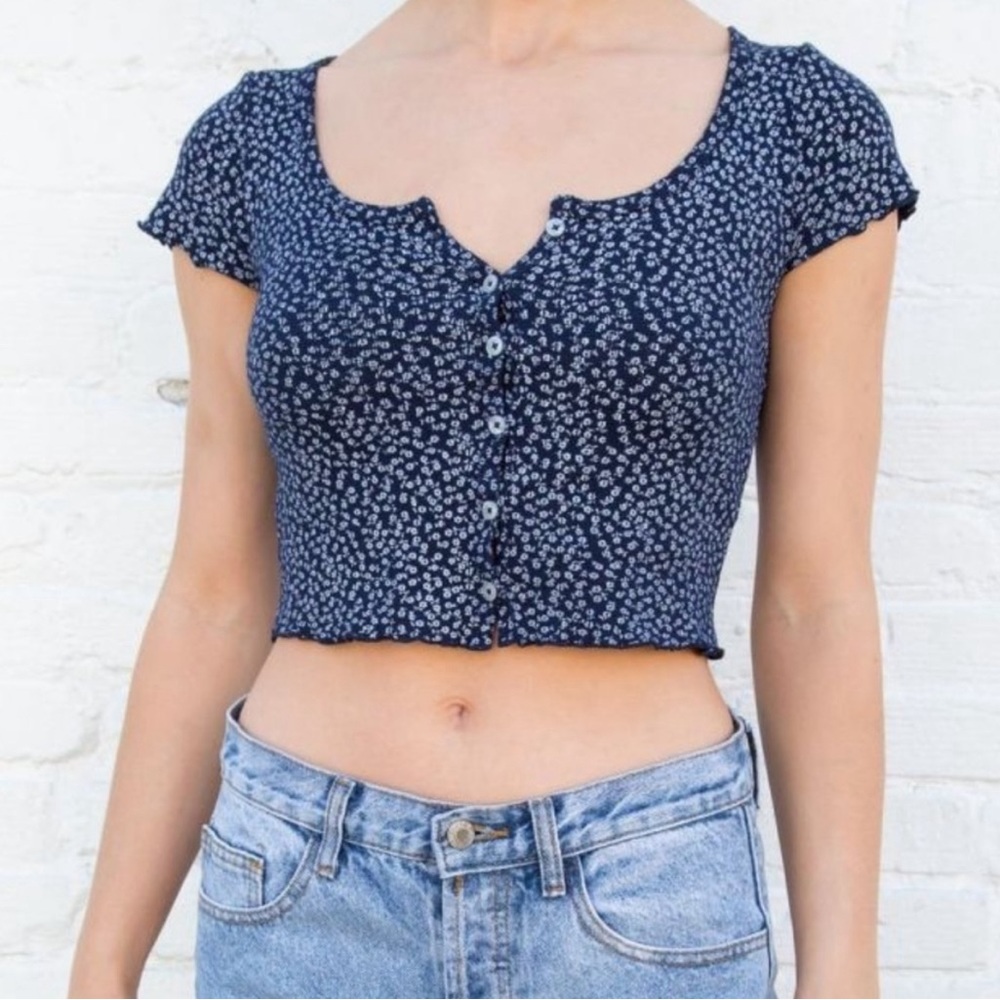 Brandy Melville Zelly Blue Floral Top